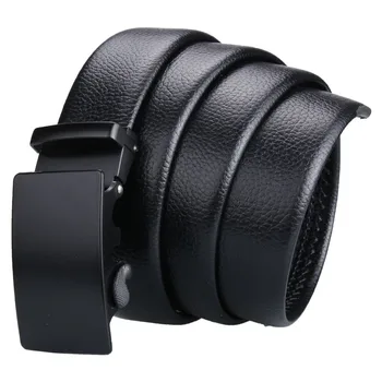Hot Automatic Buckle Belt Fashion Commercial Sash Straps Classic Business Black Genuine Leather Belts