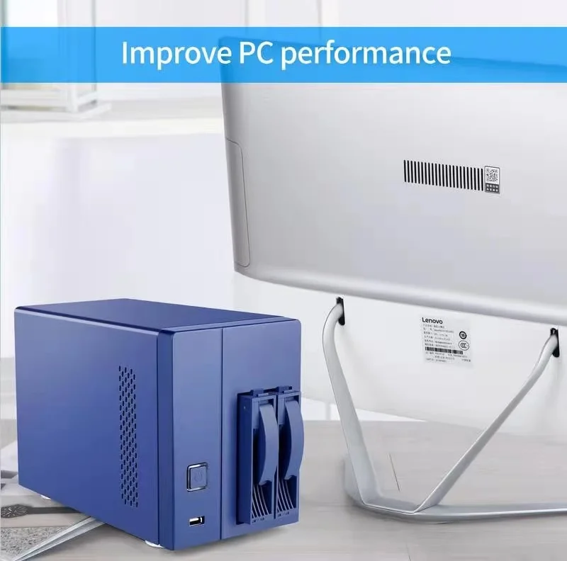 Sale Intel Celeron J4125 CPU 4*2.5GBE NS-202 NFS Network Data Cloud Disk Station 2 Bay Chassis NAS Tower Server Storage Server