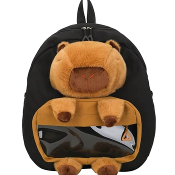 Large Capacity Kapibala Backpack with Lovable Female College Student Pattern New Style Waterproof Grab Doll Bag for Niche Class