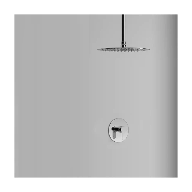 Bathroom shower shower set Single function 12 "top spray concealed all copper black hot melt hot and cold embedded wall hotel