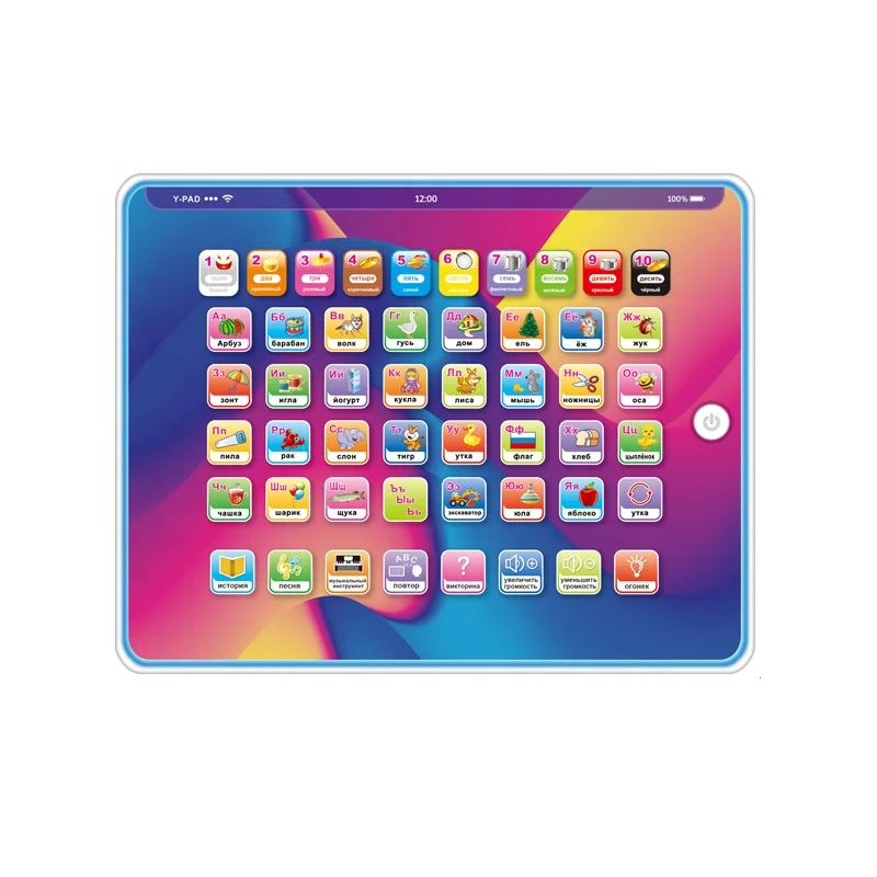 Многофункциональный Обучающий планшет с русским алфавитом для раннего развития детский сенсорным экраном игрушка обучающая машина подсветкой и