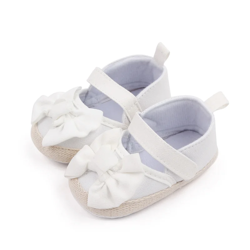 Wholesale Beautiful Bow Design Soft Sole Newborn Infant Baby Girl Shoes manufacture