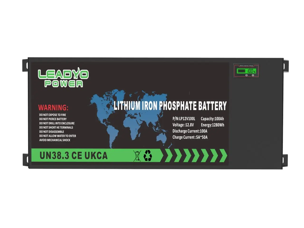 Upgrade Slimlime 12V 100Ah Ultra-thin 12.8V LiFePO4 Battery For 4WD 4x4 Offroad factory