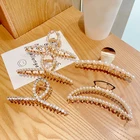 Hair Accessories Customized Wedding Party Hair Accessories Artificial Pearl Sparkling Crystal Rhinestone Hair Claw Clips