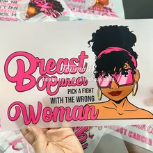 Pink Breast Cancer DTF Heat Printing Transfers Iron on Heat Transfer Stickers Transfer Printing for T-shirt