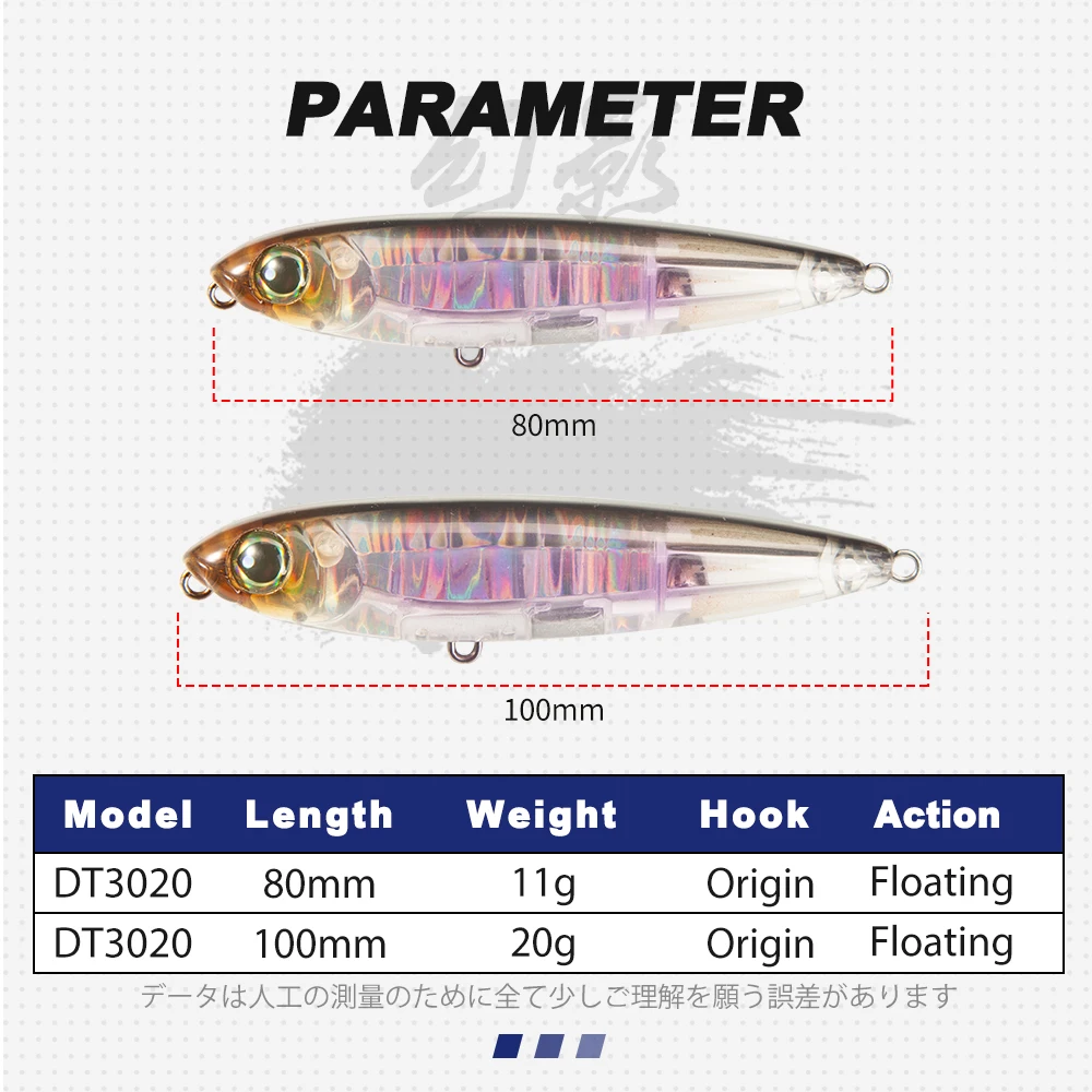 20g 100mm Plastic Simulation Japanese Foil Hard Lure Casting Pencil ...