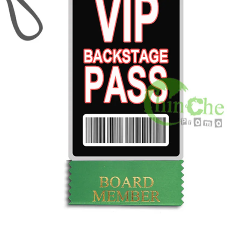 Custom Horizontal Stackable Polyester Badge Ribbons Self-Adhesive Name Badges for Conferences Offset Printing
