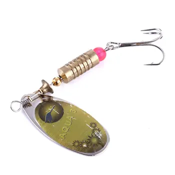 Wholesale SP053 6.8cm 7.4g Artificial Metal Spinner Baits Spoon Fishing Lures with Feather Hook for Saltwater & Fly Fishing – Metal Jig – view 4
