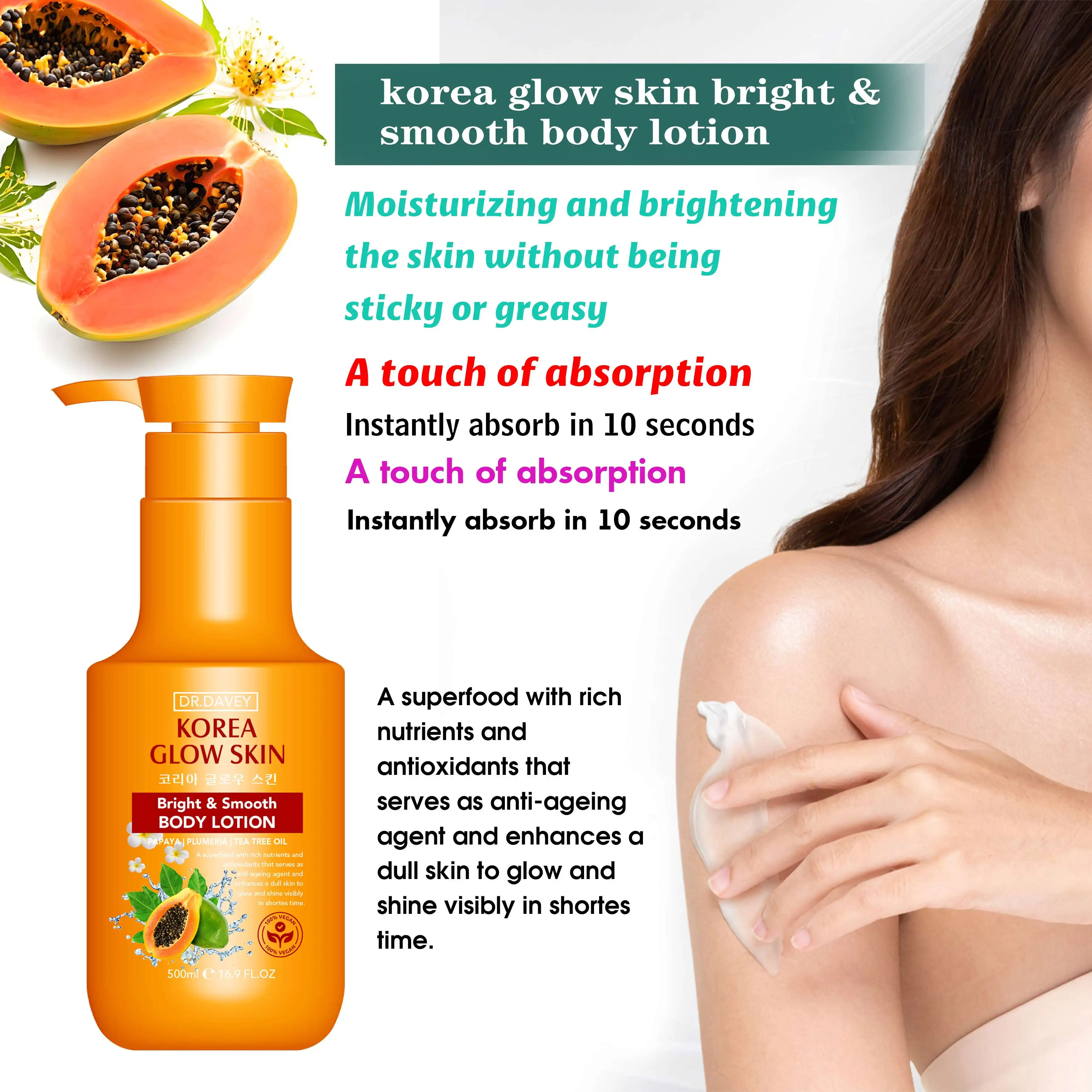 glutathione kojic acid body lotion DR DAVEY L-glutathione Turmeric Vitamin C Papaya for All Skin Type Glutathione Drip Vs Skin dark-spots Country of OriginNigeriaMain Purposehydrating Select Quantity:60 Day Supply