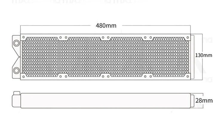 480 Copper Radiator 480mm G1/4