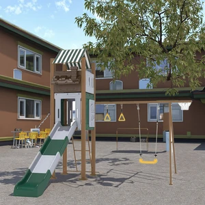 Outdoor Playground Equipment Wholesale Customized Slide and Swing for Kids Outdoor Plastic Playhouse for Commercial Parks Use