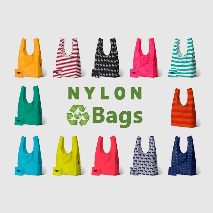 Custom Eco-friendly Carry Packaging Reusable Portable Polyester Tote Foldable Recycle Shopping Grocery Reusable Bag