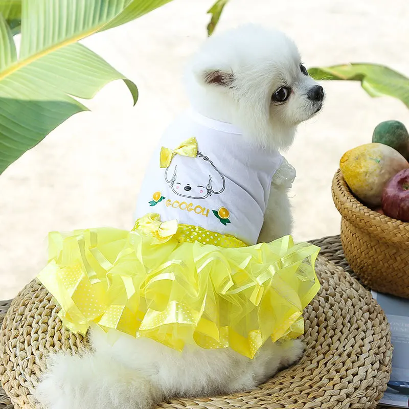 Kangdarpet White Dress - Luxury Pet Clothing for Small Dog Party