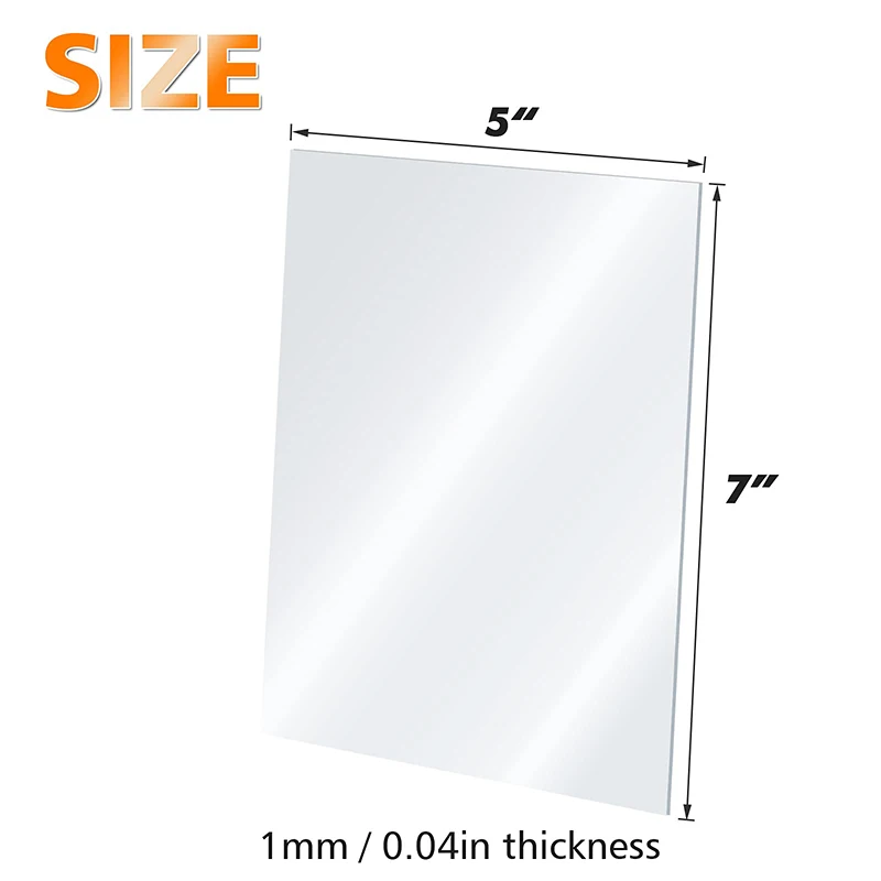 5x7 Acrylic Sheet Replacement Glass Picture Frame 10 Pack Plexiglass Sheets  0.04