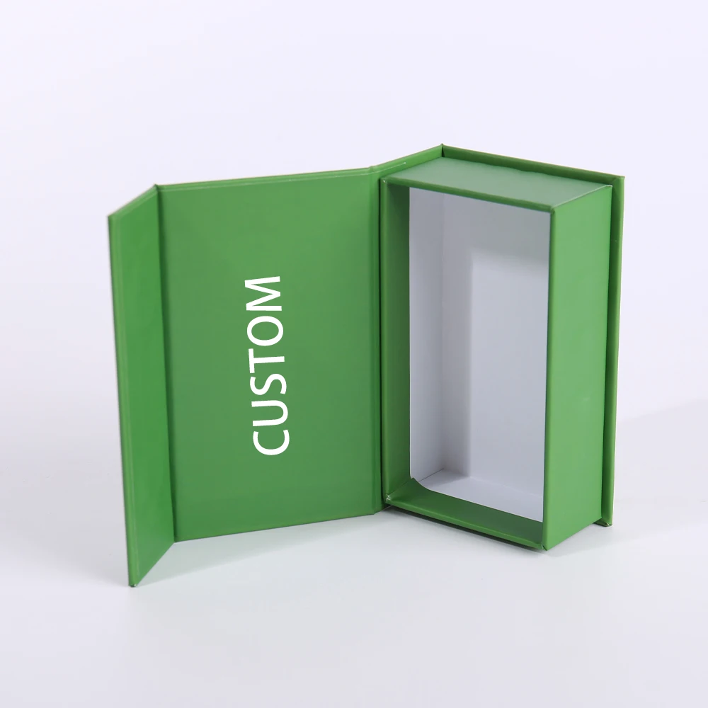 กล่องบรรจุภัณฑ์สีเขียวแบบมีฝาปิดแม่เหล็ก พร้อมโลโก้ Jinayon แบบกำหนดเอง กล่องของขวัญแบบกระดาษที่มีฝาปิดแม่เหล็ก