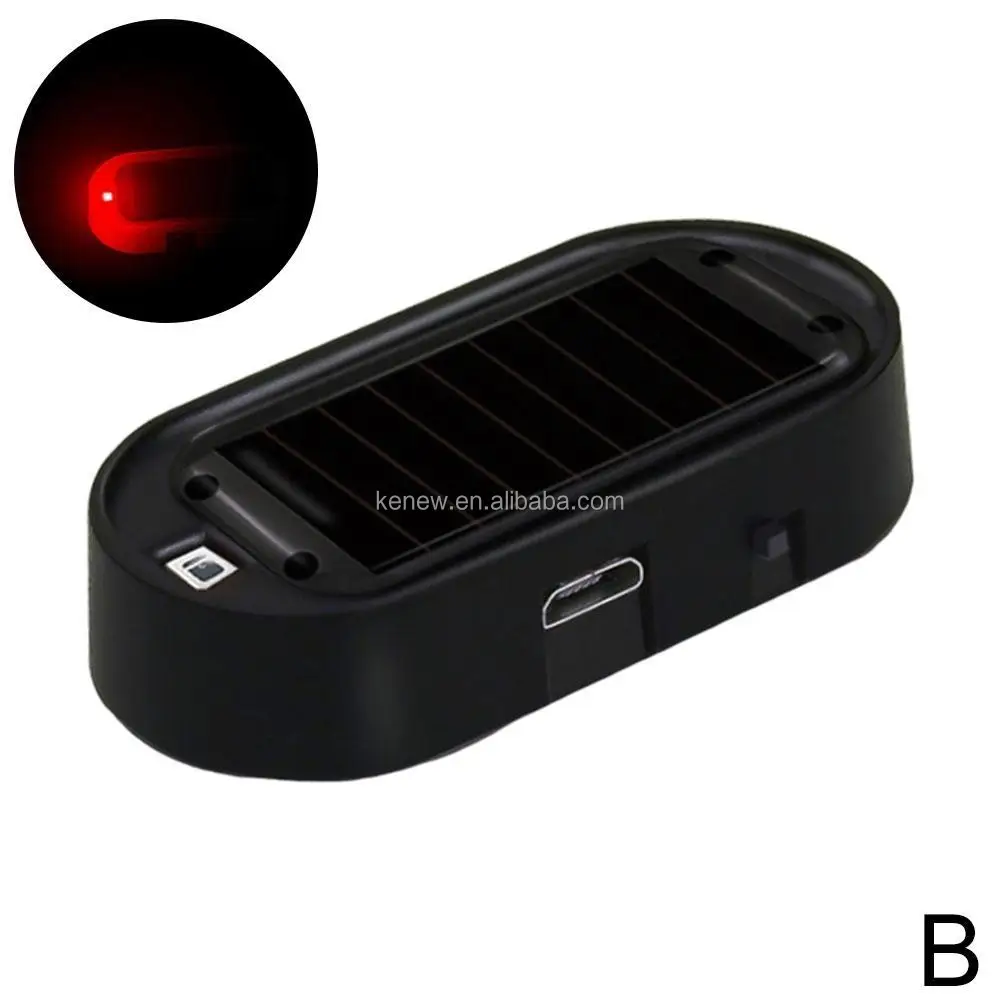 Car Security Light Solar Powered Simulated Dummy Alarm Wireless Warning