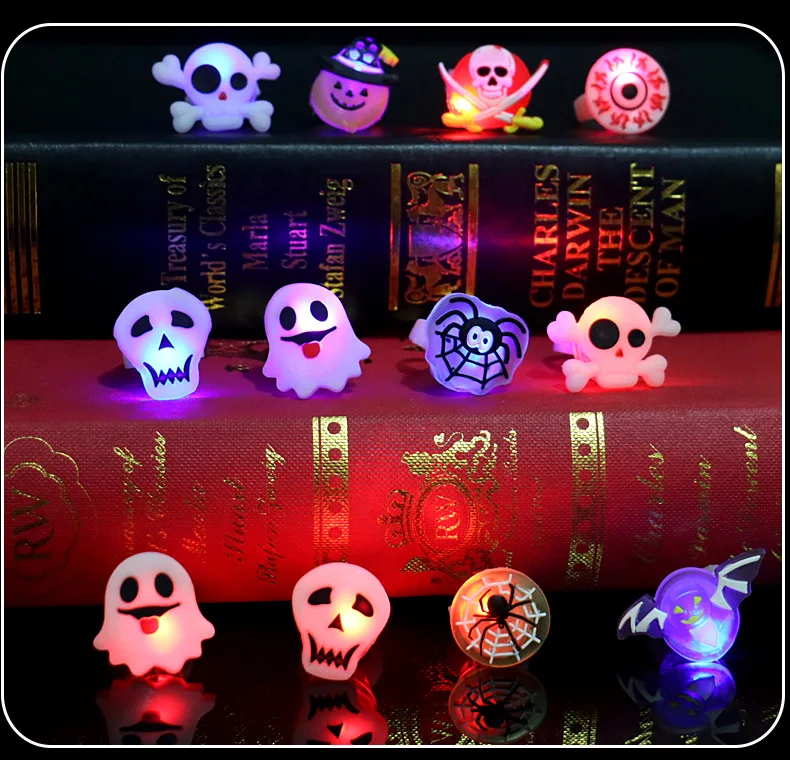 Новый дизайн, светящийся в темноте светящийся браслет на Хэллоуин, кольцо, ожерелье, игрушки для детей