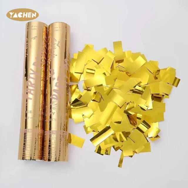 YACHEN Hot Selling Gold Silver Foil Confetti 30cm Party Popper Confetti Cannon For Birthday Wedding Party Supplies