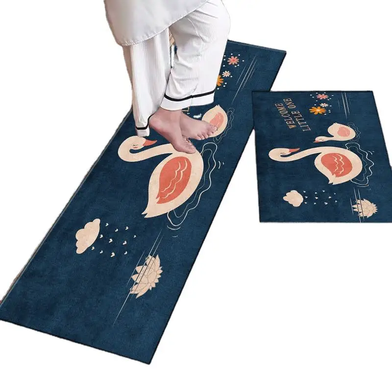 Hot Sale 100% Microfiber Anti-Fatigue Kitchen Floor Mat New Living Room Comfort Mat PVC Anti-Slip Modern Style Indoor