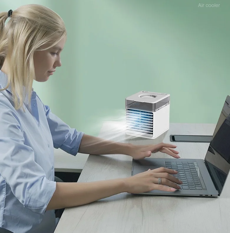 Portable Air Cooler And Purifier With 7 Colors Night Light Usb_voghion.com