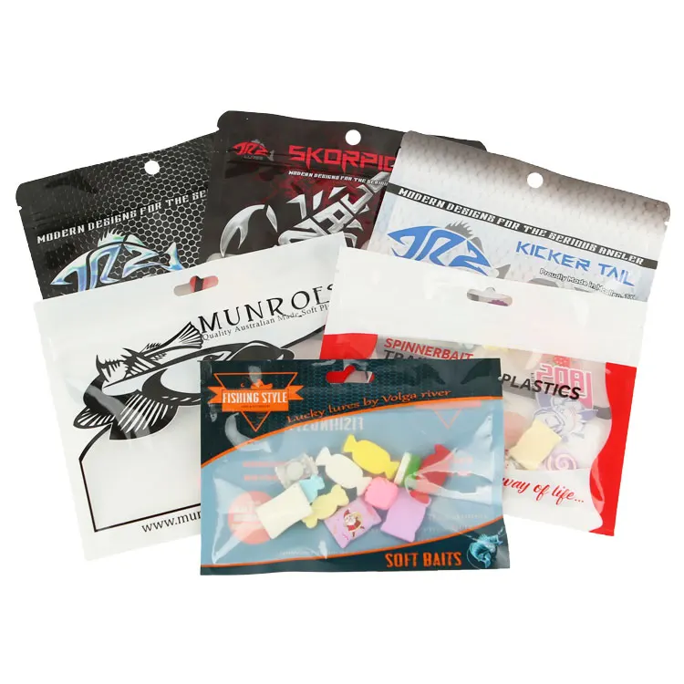 custom printed fish lure ziplock bags PZRT 20pcs Plastic Soft Bait Portable Self Seal Fishing Hook Package Storage Bags, Blue : Sports & Outdoors Packaging Soft Plastic Worm Bags