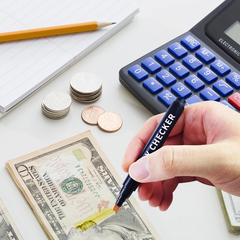 5 Stylos Détecteur De Faux Billets - Testeur Billets Euros, Dollars, Livres