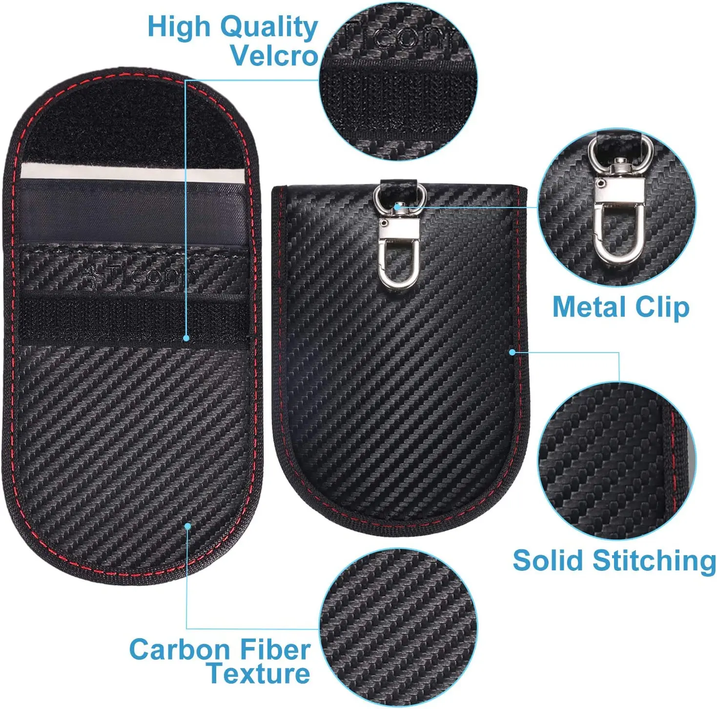 Rivemon 2-Pack Faraday Key Fob Protector Bags - RFID Signal Blocking Pouch For Car Keys (3.5x5.5 In) - View #10