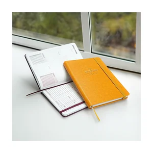 Small Batch A5 PU Leather Journal Hardcover Budget Planner Custom Wholesale Finance Notebooks with Elastic Band Envelope Sticker