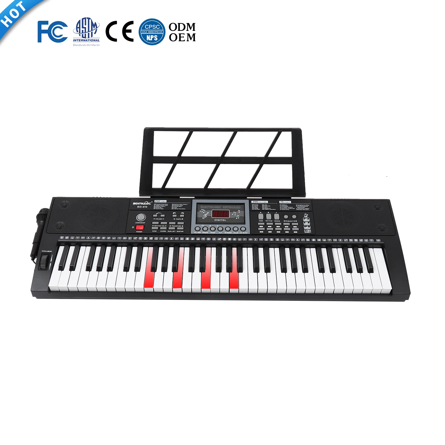 Simulation BD Music Early Education 61Keys Synthesizer keyboard toy musical instrument for sale