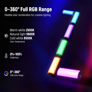 NEEWER Magnetic Handheld Light Wand TL96 RGB Full Mini LED Video Light Stick Camera Tube Light for Studio Photography detail image