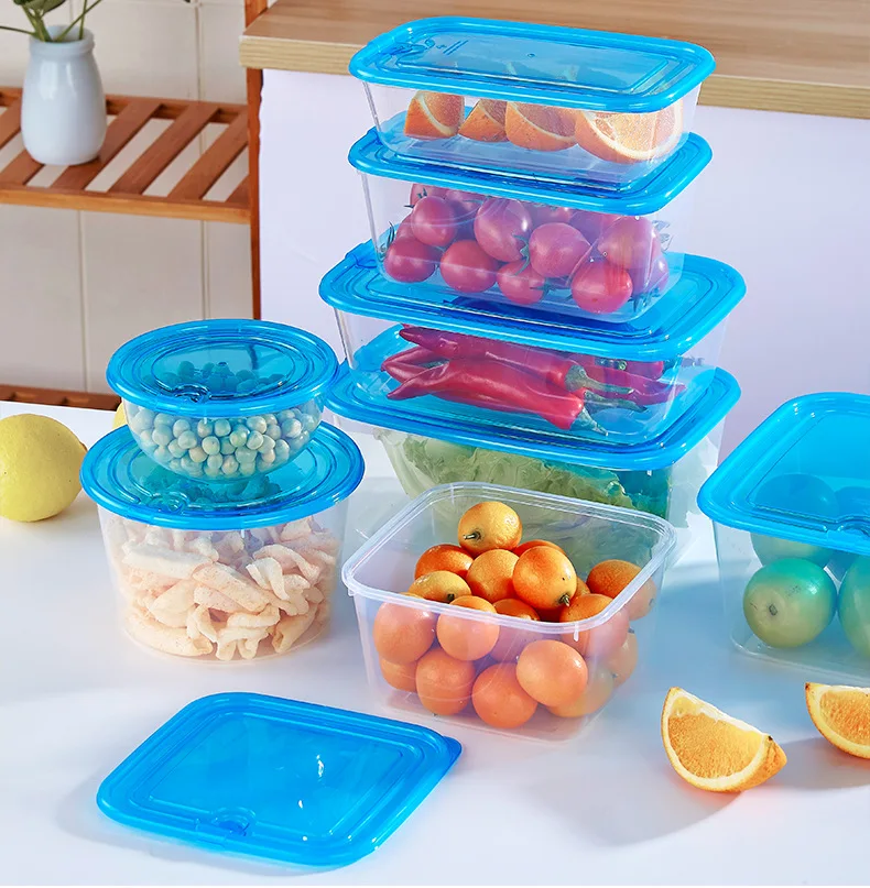 Kitchen Plastic Airtight Food Storage Container Set For Meal And Snack