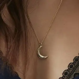 2026 Best Reviewed American Style Classic 18K Gold Plated 925 Sterling Silver Crescent Moon Gold Necklace Silver for Women Gift