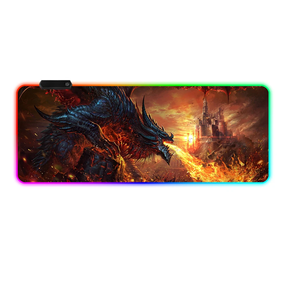 2022 new High Quality Waterproof RGB Lighting Gaming Mouse Pad Customizable Cartoons and Sizes computer game desk mat mousepad