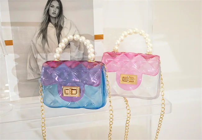 Mini Chain Strap Messenger Purses Fashion PVC Jelly Bags Women Handbags For Young Ladies