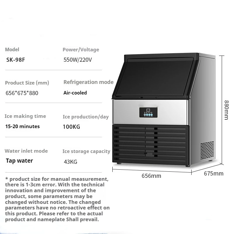 Professional Automatic Ice Maker 68kg/80kg/100kg 120kg Commercial Ice Making Machine for Shop and Ice Cube Sale Business