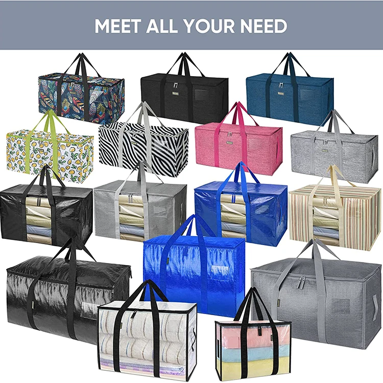 Factory Supply Custom pp Woven Storage Bag Shopping Packaging 145g pp Woven Moving Bag