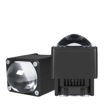 High Brightness 1.5 Inch LED Matrix Bi-led Lens 12V 80W 6000K H4 H7 Car Headlights with Spiral Mount Base