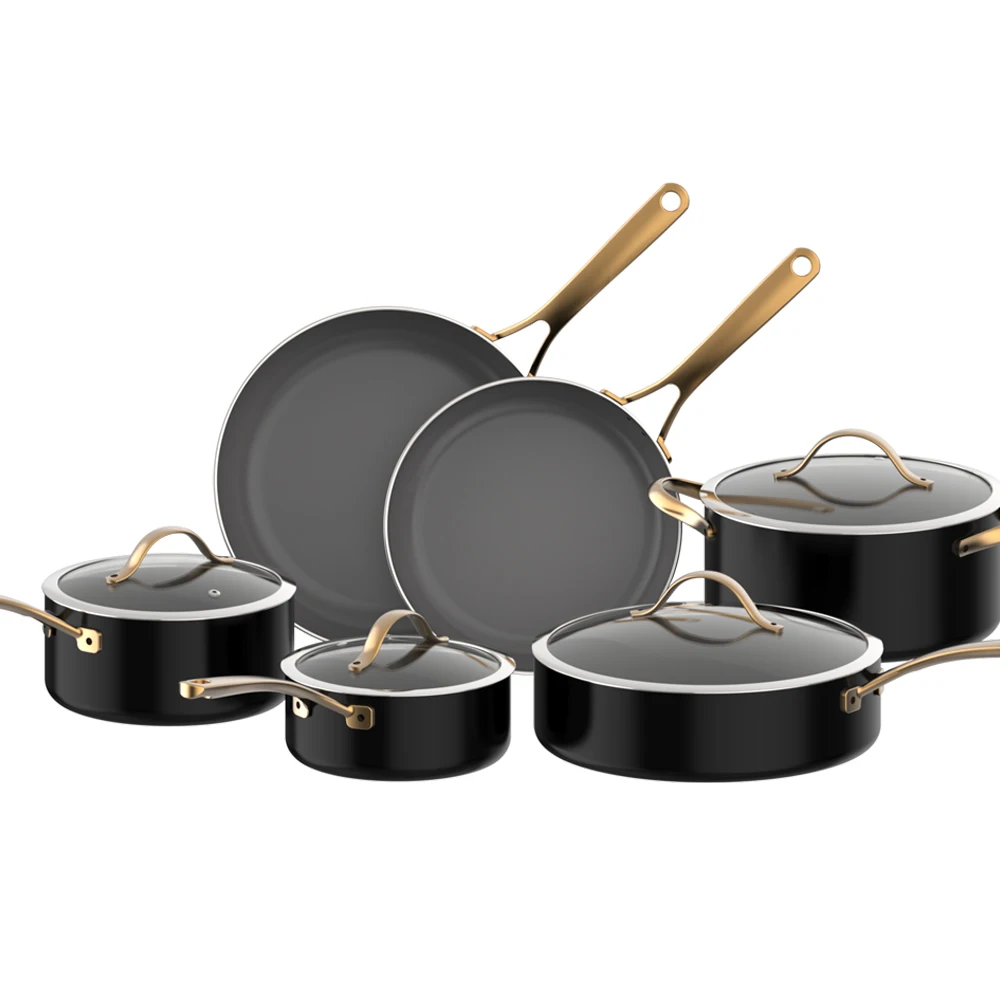 10pcs Aluminum Cookwareset Nonstick Cookware Sets Light Blue Pots And Pans Induction Kitchen