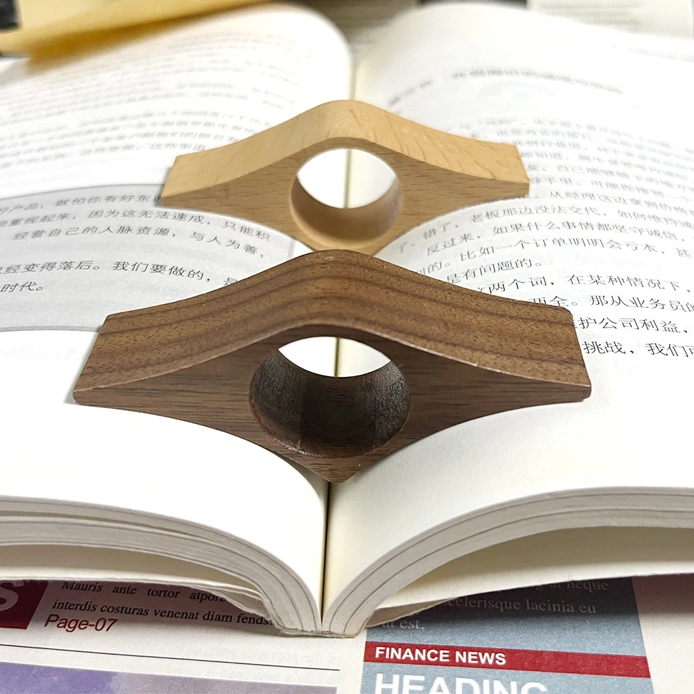 Book Accessories Finger Ring Reader Support Book Finger Holder Wooden ...