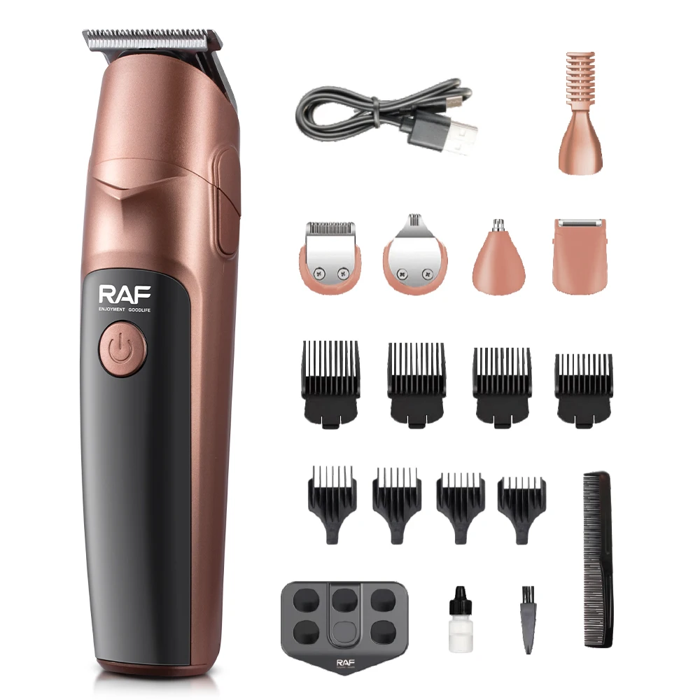 Multifunction 12 in 1 Rechargeable Men Hair Grooming Set Fabric Shaver Barber Nose Hair Trimmer Hair Clippers with 4 Guide Combs