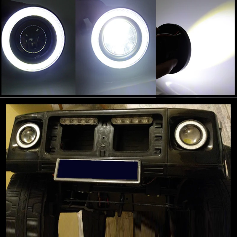3.5" LED Fog Lights With Green COB Halo Angel Eye Rings For Car Truck SUV