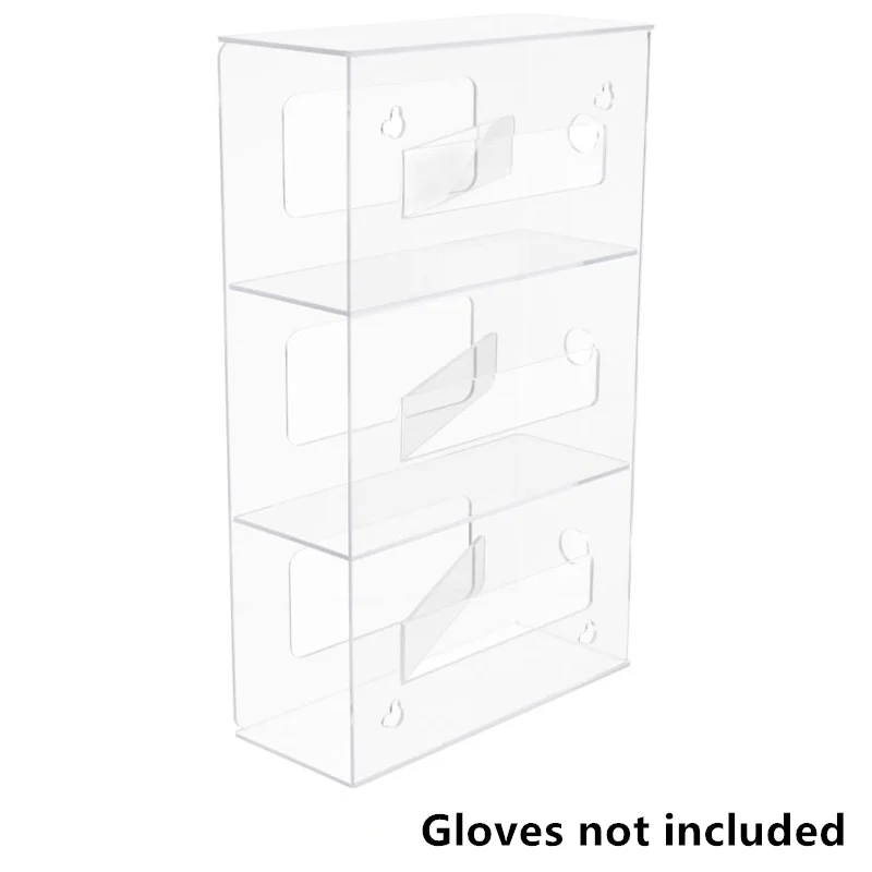 SimplyImagine White Glove Box Holder Dispenser - Double Side Loaded Acrylic Rack For Medical