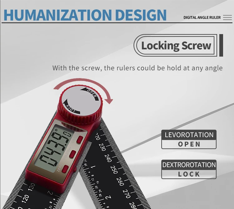 200mm Digital Angle Ruler Protractor Angle Finder Carbon Inclinometer