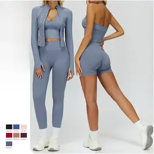 Sets 2026 Christmas Print Tight Knitted Threads Activewear Cheap Slim Fit Elastic I-Word Wholesale Gym Yoga Custom Sets