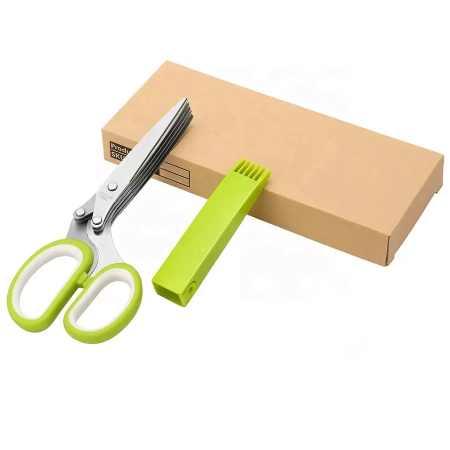Hot Selling Stainless Steel Kitchen Scissors 5 Blades Herb Scissors Kitchen Shears