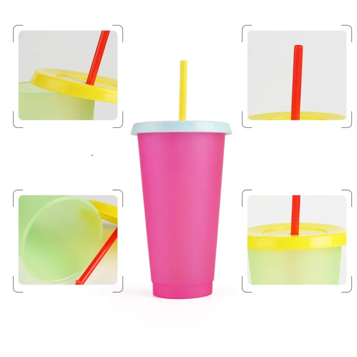 Рождественская не содержит Бисфенол А 24 унции многоразовая пластиковая меняющая цвет холодная чашка с