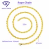 3.3 mm 22in gold color rope chain