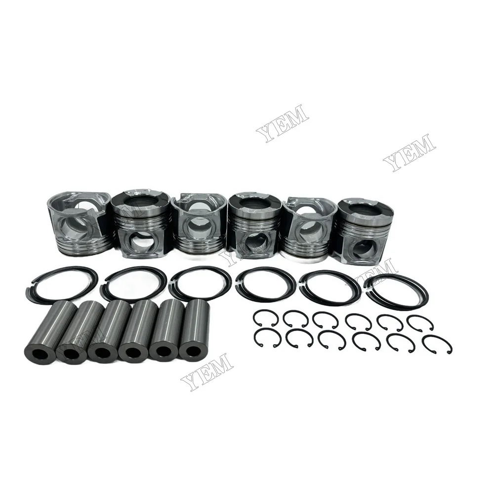 6UZ1 Engine Pistons Kit With Rings Set Fits for Isuzu Industrial Engine Parts 2
