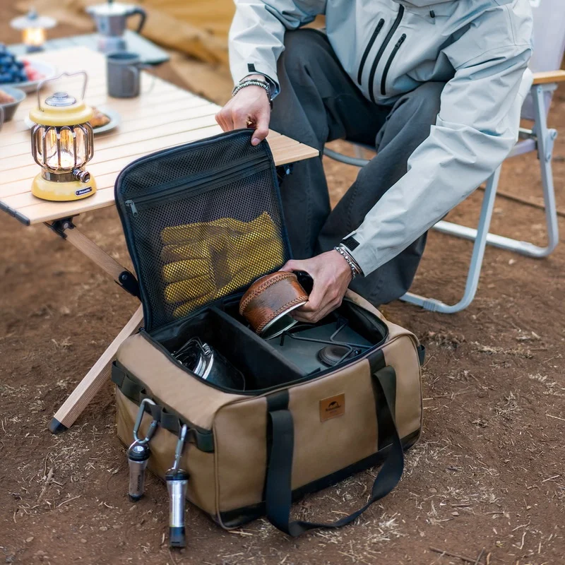 Naturehike organizador de armazenamento de equipamentos de acampamento ao ar livre, bolsa de armazenamento de fogão e panela