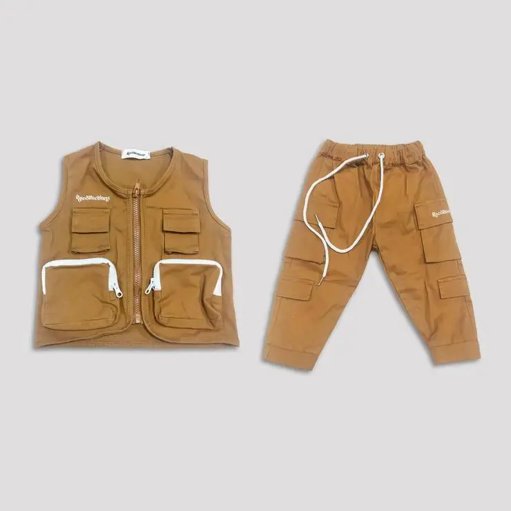 Baby Boy Jogging Suit Kids Tracksuit Cargo Pants 3d Pockets Tracksuit